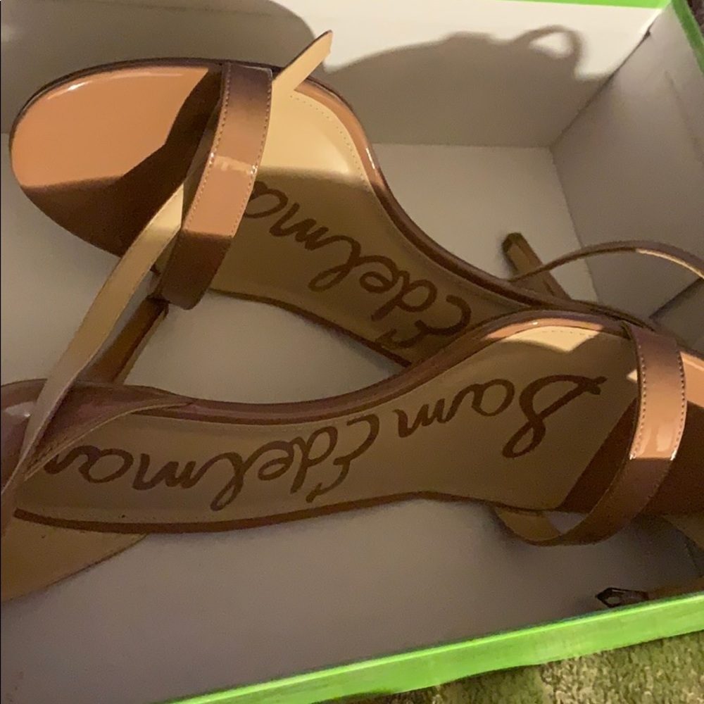 Nude, strapy, low, never worn heels
